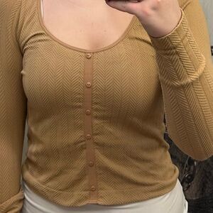 Brown Long Sleeve Top